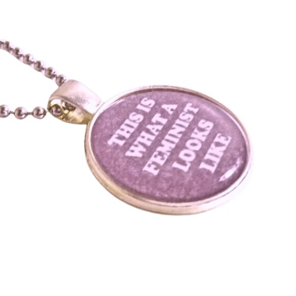THIS IS WHAT A FEMINIST LOOKS LIKE NECKLACE - Picture 2 of 4